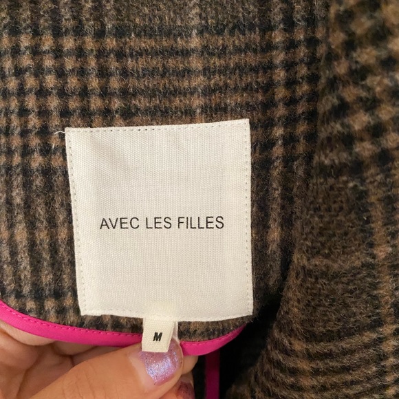 Avec les Filles plaid double face wool coat - Picture 3 of 5